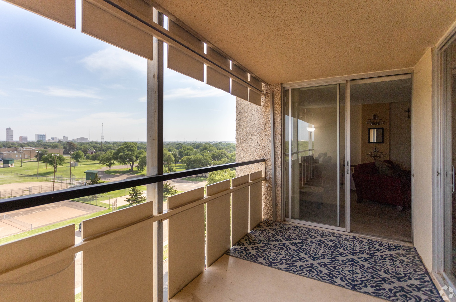 Park Tower Apartments balcony in Lubbock Texas
