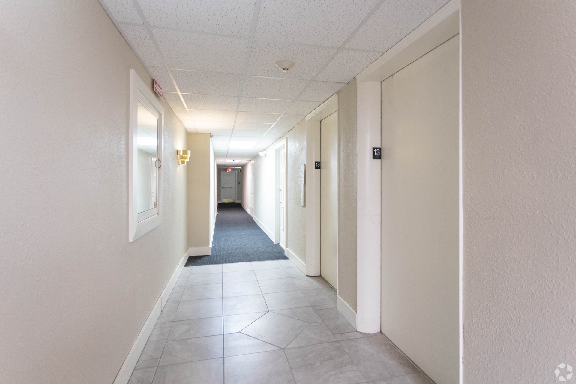 Park Tower Apartments hallway in Lubbock Texas