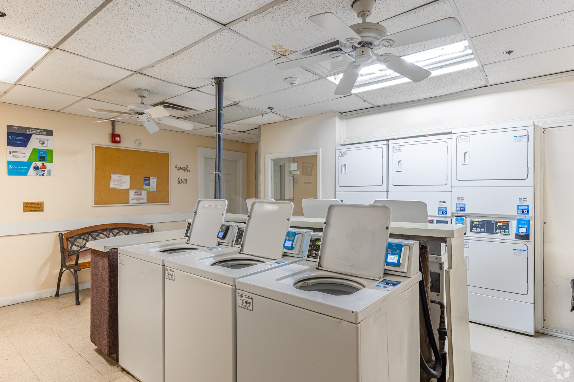 Park Tower Apartments laundry room in Lubbock Texas